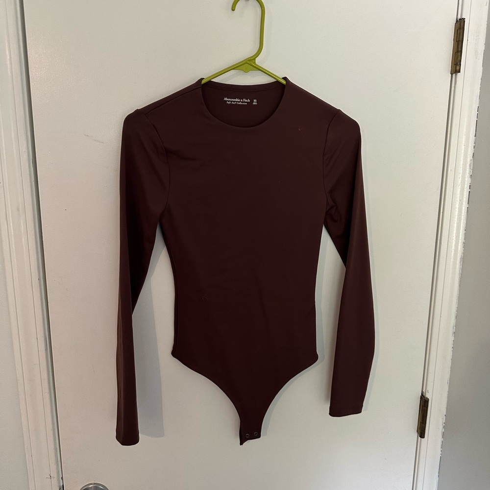 Abercrombie & Fitch Burgundy Long Sleeve Bodysuit